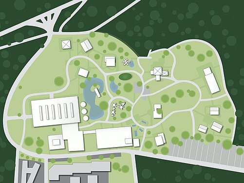 Parkplan der World of Living und der WeberHaus Musterhausausstellung im Erlenpark